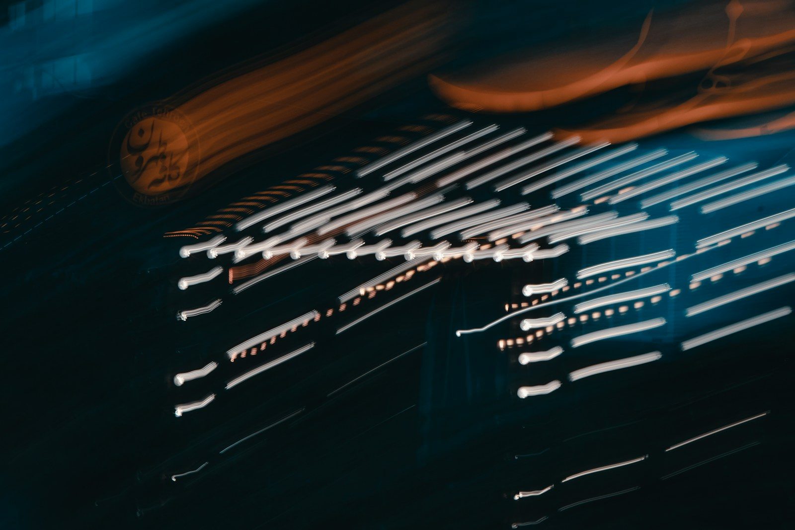 Abstract streaks of light at night